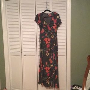 Green and floral dress